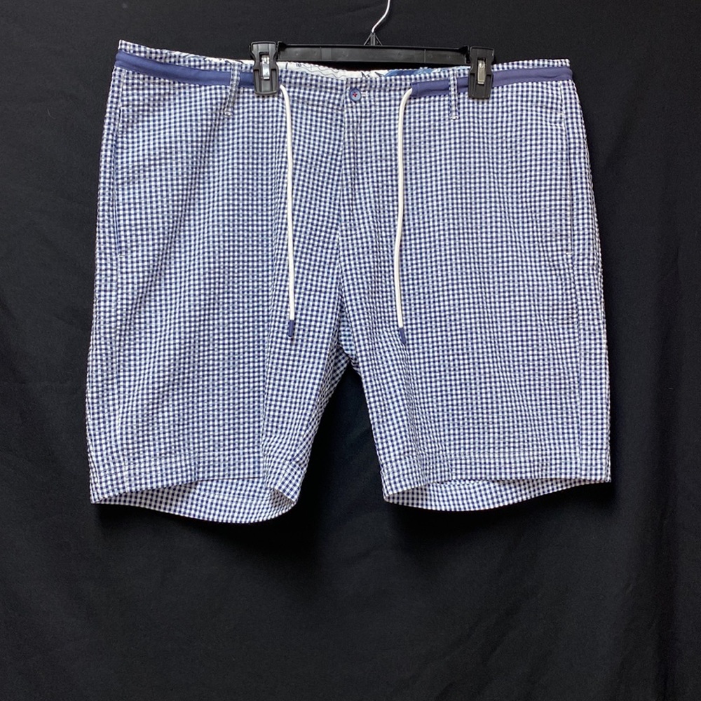 New Paisley & Gray Men’s Navy blue Checkered shorts w Drawstring Size 42W